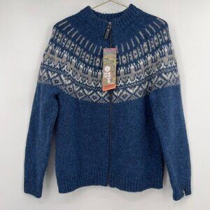 Icewear Elis Icelandic Wool Unisex Zip Cardigan Sweater – Blue/Gray  Mens Small